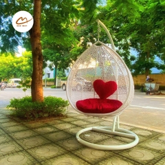 Xích đu đơn màu trắng hình giọt nước