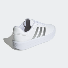 Giày thể thao Nữ Adidas court platform "silver metallic" gv8996 - hàng chính hãng