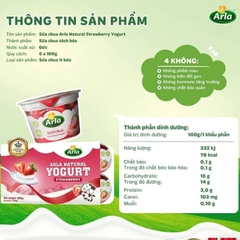 Sữa Chua Nguội ARLA Natural Đan Mạch - Mềm Mịn, Ít Đường, Tốt Cho Tiêu Hóa - Dành Cho Bé Từ 1 Tuổi