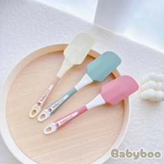 Phới Dẹt Silicon BABYBOO Quấy Bột, Quấy Cháo, Nấu Ăn, Ban Dày, Cầm Chắc Tay, Chịu Nhiệt Tốt