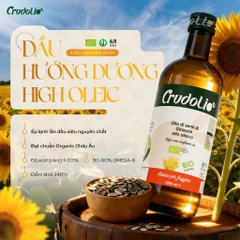Dầu Ăn Hữu Cơ Ép Lạnh Nguyên Chất CRUDOLIO, Dầu Olive, Dầu Omega 3-6-9, Dầu Hạt Cải - Nhập Khẩu Ý