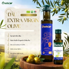 Dầu Ăn Hữu Cơ Ép Lạnh Nguyên Chất CRUDOLIO, Dầu Olive, Dầu Omega 3-6-9, Dầu Hạt Cải - Nhập Khẩu Ý