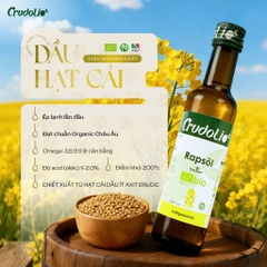 Dầu Ăn Hữu Cơ Ép Lạnh Nguyên Chất CRUDOLIO, Dầu Olive, Dầu Omega 3-6-9, Dầu Hạt Cải - Nhập Khẩu Ý