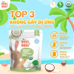 Bánh Cuộn Dừa Giòn Hữu Cơ NOBI NOBI - Túi 35gam - Không Gluten - Dành Cho Bé Từ 1 Tuổi