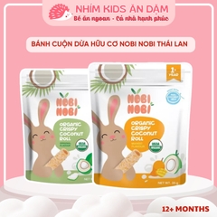 Bánh Cuộn Dừa Giòn Hữu Cơ NOBI NOBI - Túi 35gam - Không Gluten - Dành Cho Bé Từ 1 Tuổi