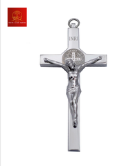 Thánh Giá Có Mề Đay BENEDICT - Không Đế (mini) - Màu Silver