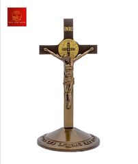 Thánh Giá Mini Có Mề Đay BENEDICT cao 12cm - Màu Cổ Điển