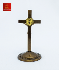 Thánh Giá Mini Có Mề Đay BENEDICT cao 12cm - Màu Cổ Điển