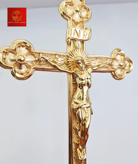 Tượng Thánh Giá Hoa Đào Có Đế Cao 42cm - Màu Gold