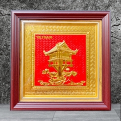 TRANH ĐỒNG CHÙA MỘT CỘT DÁT VÀNG (30cm * 30cm)