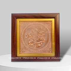TRANH HOA SEN BẰNG ĐỒNG ĐỎ (20cm x 20cm)