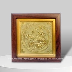 TRANH HOA SEN BẰNG ĐỒNG VÀNG (20cm x 20cm)