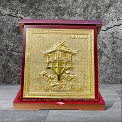 QUÀ TẶNG TRANH ĐỒNG CHÙA MỘT CỘT (24cm * 24cm)
