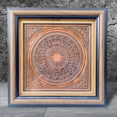 QUÀ TẶNG TRANH MẶT TRỐNG ĐỒNG, GIẢ CỔ (Kích thước 26cmx 26cm)