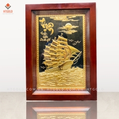 TRANH THUẬN BUỒM XUÔI GIÓ - MẠ VÀNG 24K (Kích thước 54cm x 38cm)
