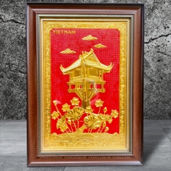 TRANH ĐỒNG CHÙA MỘT CỘT DÁT VÀNG (40cm * 55cm)