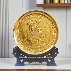 TRANH ĐĨA CHỮ PHÚC BẰNG ĐỒNG, MẠ VÀNG 24K (Đk 25cm/ Cao 30cm)