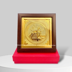 TRANH ĐỒNG CHÙA MỘT CỘT, MẠ VÀNG (20cm x 20cm)