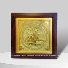 TRANH CHÙA MỘT CỘT BẰNG ĐỒNG (20cm * 20cm)