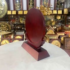 QUÀ TẶNG LÁ BỒ ĐỀ TÀI LỘC BẰNG ĐỒNG DÁT VÀNG (Đk 15cm / Cao 19cm)