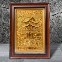 TRANH ĐỒNG CHÙA KEO DÁT VÀNG (38cm*28cm)