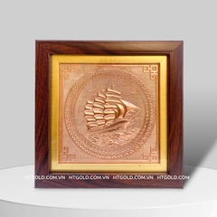 TRANH THUẬN BUỒM XUÔI GIÓ BẰNG ĐỒNG ĐỎ (20cm x 20cm)