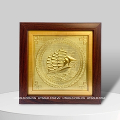TRANH THUẬN BUỒM XUÔI GIÓ BẰNG ĐỒNG VÀNG (20cm x 20cm)