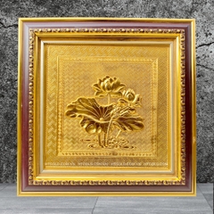 TRANH ĐỒNG HOA SEN, MẠ VÀNG 24K <br>(Kích thước 30cm x 30cm)