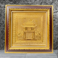 TRANH ĐỒNG KHUÊ VĂN CÁC DÁT VÀNG (30cm * 30cm)