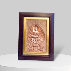 TRANH LÁ BỒ ĐỀ BẰNG ĐỒNG ĐỎ (15cm x 20cm)