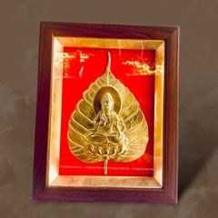 TRANH LÁ BỒ ĐỀ BẰNG ĐỒNG, DÁT VÀNG (20cm x 25cm)