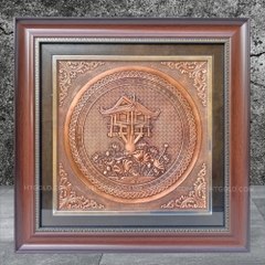 TRANH ĐỒNG CHÙA MỘT CỘT GIẢ CỔ (42cm * 42cm)