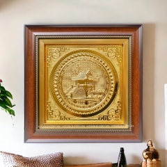 TRANH ĐỒNG CHÙA MỘT CỘT DÁT VÀNG (40cm * 40cm)