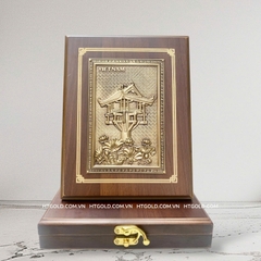 TRANH CHÙA MỘT CỘT BẰNG ĐỒNG (Kích thước 17 x 22cm; Phủ bì 20 x 25cm)