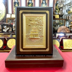 TRANH ĐỒNG THÁP RÙA HỒ GƯƠM DÁT VÀNG (KT 17cm X 22cm: Phủ bì 20 x 25cm)