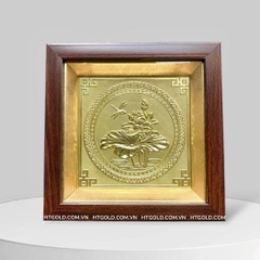 TRANH HOA SEN BẰNG ĐỒNG VÀNG (20cm x 20cm)