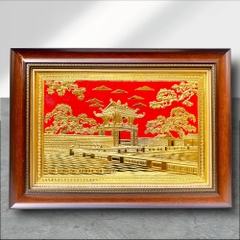 TRANH ĐỒNG KHUÊ VĂN CÁC DÁT VÀNG (40cm * 55cm)