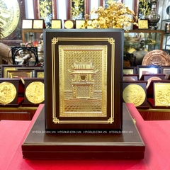 TRANH ĐỒNG KHUÊ VĂN CÁC DÁT VÀNG (Kt 17 x 22cm; Phủ bì 20 x 25cm)