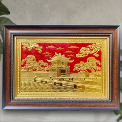 TRANH ĐỒNG KHUÊ VĂN CÁC, DÁT VÀNG (40cm x 55cm)
