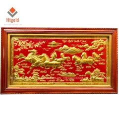 TRANH ĐỒNG MÃ ĐÁO THÀNH CÔNG, DÁT VÀNG (Kích thước 88cm - 155cm)