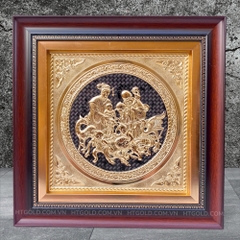 TRANH MỪNG THỌ ÔNG BÀ BẰNG ĐỒNG ĐỎ <br> (Kích thước 42cm x 42cm)