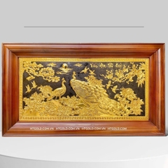 TRANH ĐỒNG PHU THÊ VIÊN MÃN, DÁT VÀNG (61cm * 107cm)