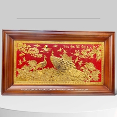 TRANH ĐỒNG PHU THÊ VIÊN MÃN, MẠ VÀNG 24K (Kích thước 61cm x 107cm)