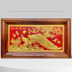 TRANH ĐỒNG PHU THÊ VIÊN MÃN, MẠ VÀNG 24K (Kích thước 61cm x 107cm)