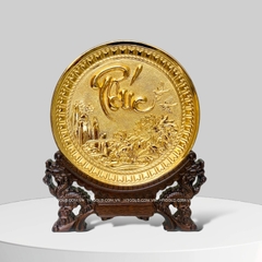 TRANH ĐĨA CHỮ PHÚC MẠ VÀNG 24K (Đk 19cm)