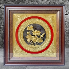 TRANH ĐỒNG HOA SEN <br> (Kích thước 52cm x 52xm)