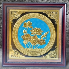 TRANH ĐỒNG HOA SEN (Kích thước 70cm x 70cm)