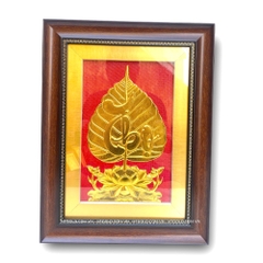 TRANH LÁ BỒ ĐỀ CHỮ 'THỌ" DÁT VÀNG (32cm x 42cm)