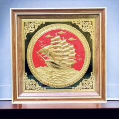 TRANH ĐỒNG THUẬN BUỒM XUÔI GIÓ <br> (Kích thước 70cm x 70cm)