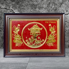 TRANH ĐỒNG CHÙA MỘT CỘT DÁT VÀNG (38cm * 54cm)